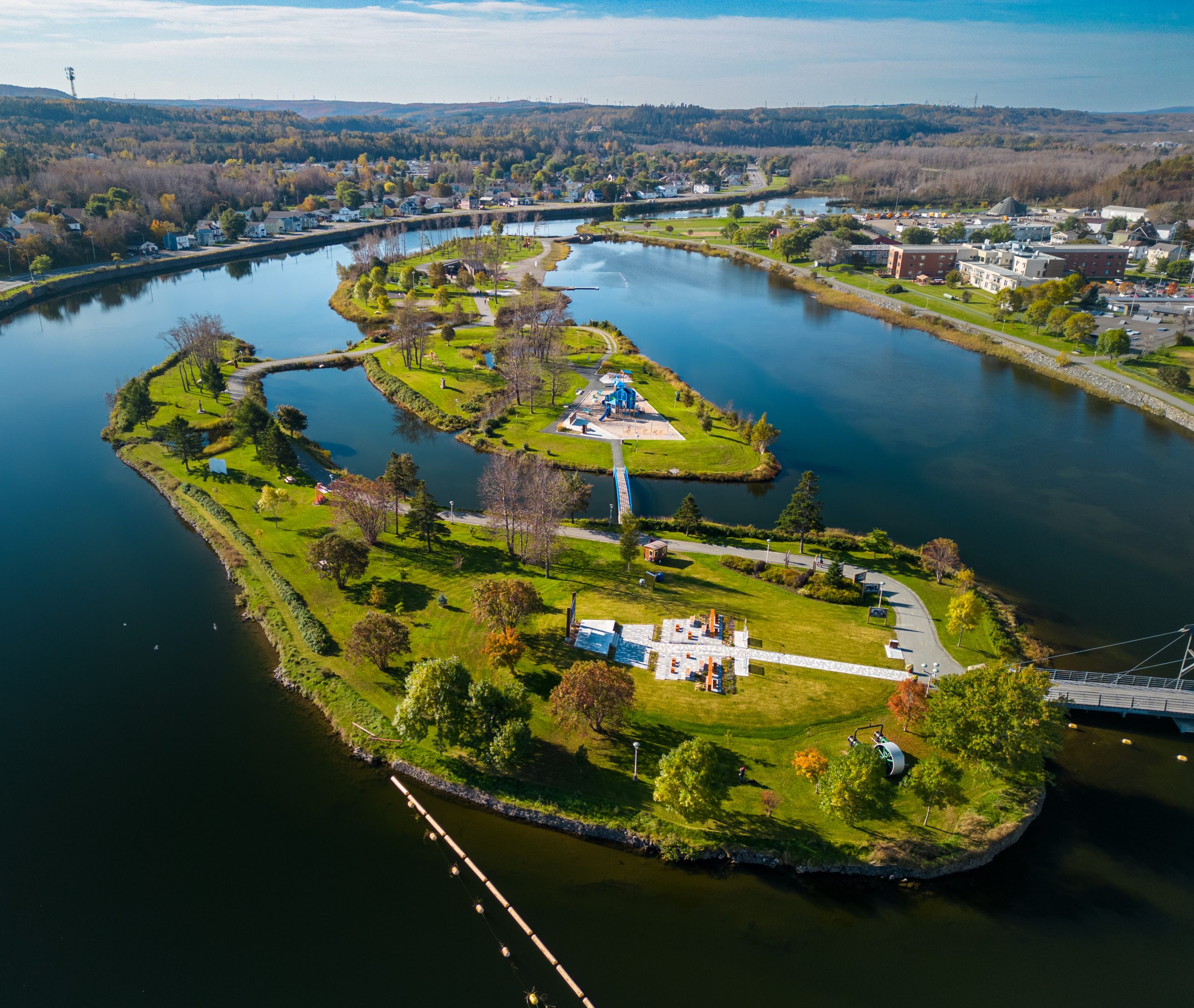 Parc des Îles vu en hauteur