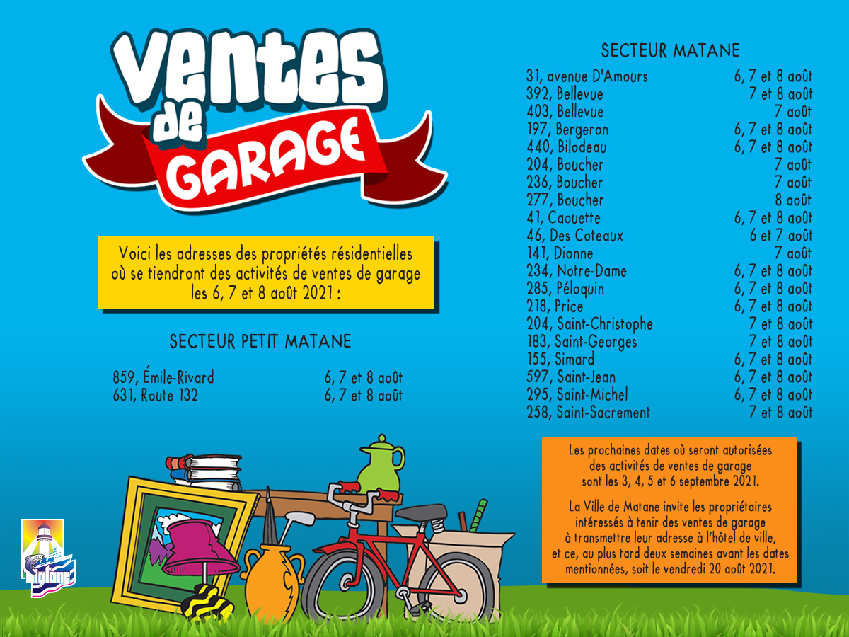 Ventes de garage Ville de Matane