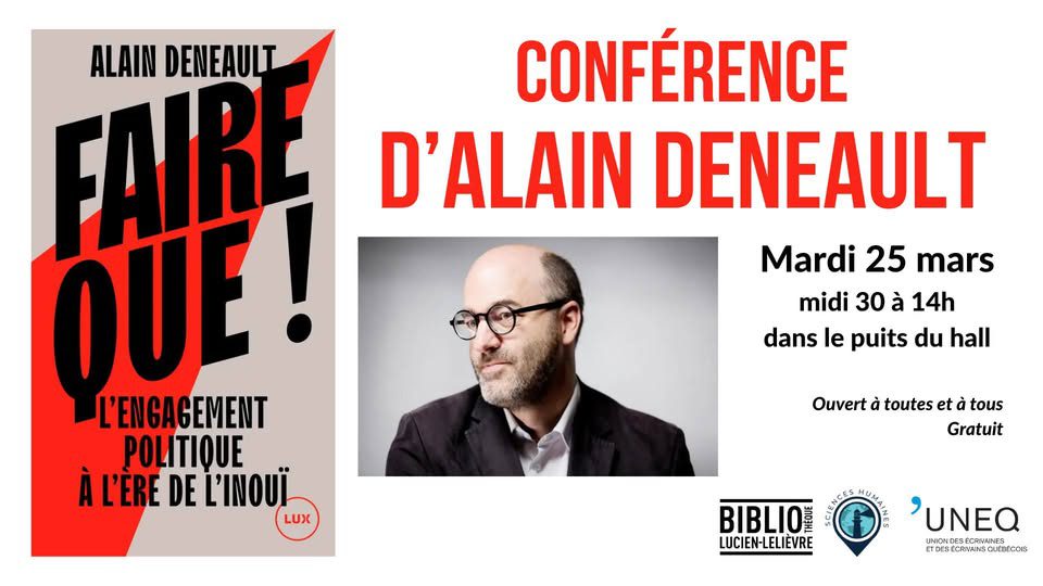 Conférence d'Alain Deneault au Cégep de Matane